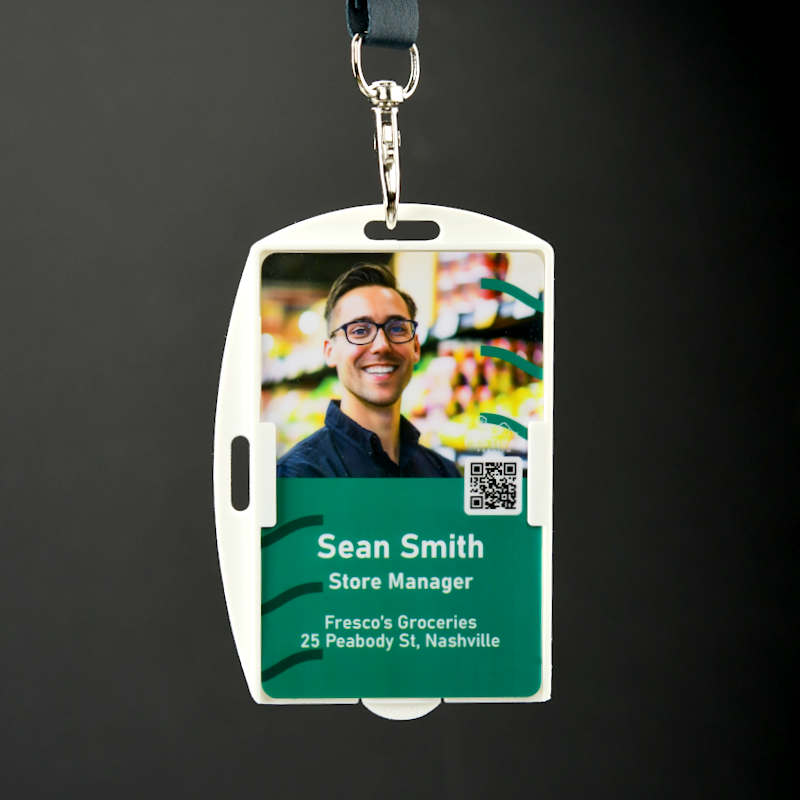 Valkoinen Biohajoava Pysty- tai vaakasuuntainen ID-korttipidike, kaksipuoleinen, biohajoava