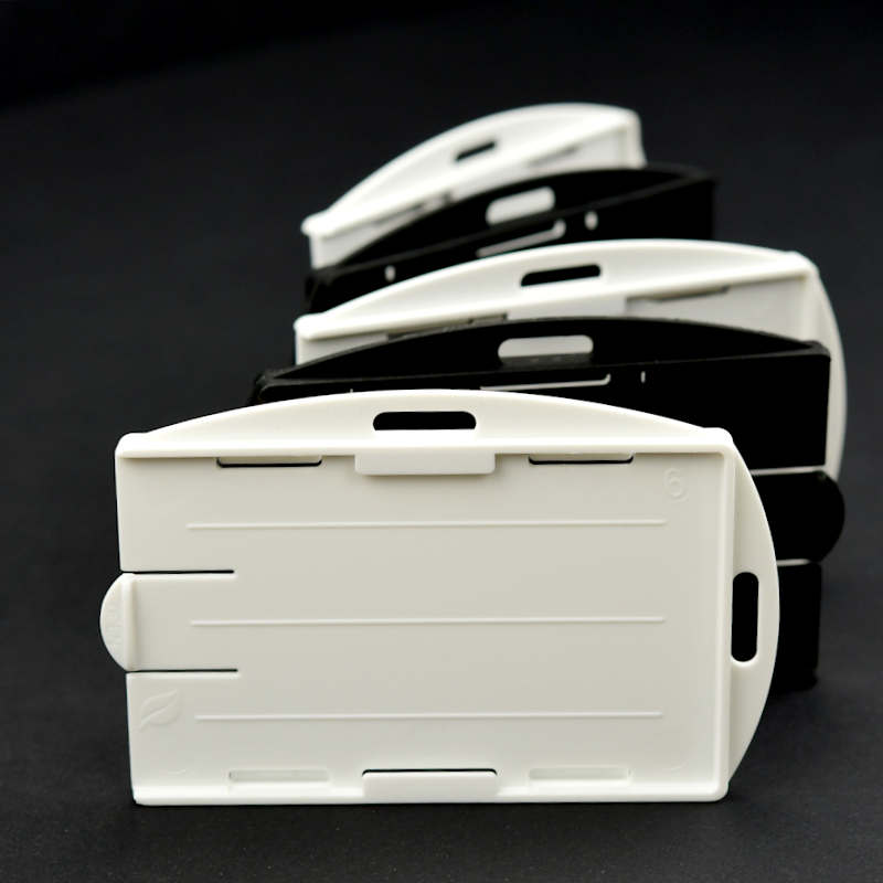 Valkoinen Biohajoava Pysty- tai vaakasuuntainen ID-korttipidike, kaksipuoleinen, biohajoava