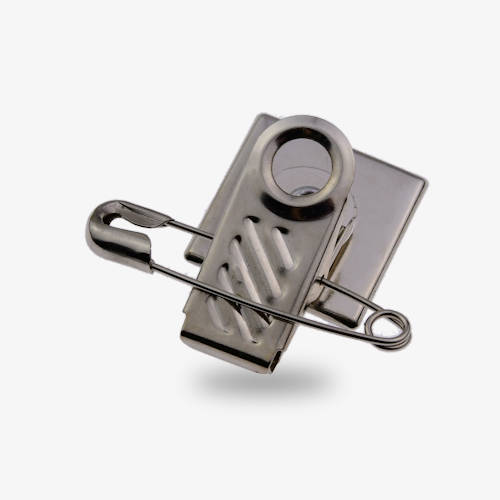 Comboklipsi Nimilappujen ja konferenssinimikoinnin kiinnikkeeksi sopiva klipsineula