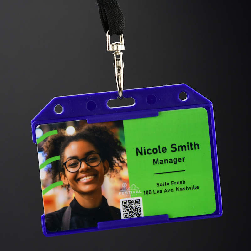 Sininen Perinteinen ID-kortin pidike yhdelle kortille