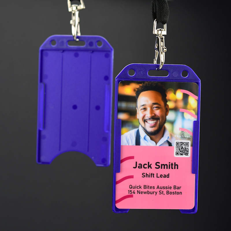 Sininen Perinteinen ID-kortin pidike yhdelle kortille