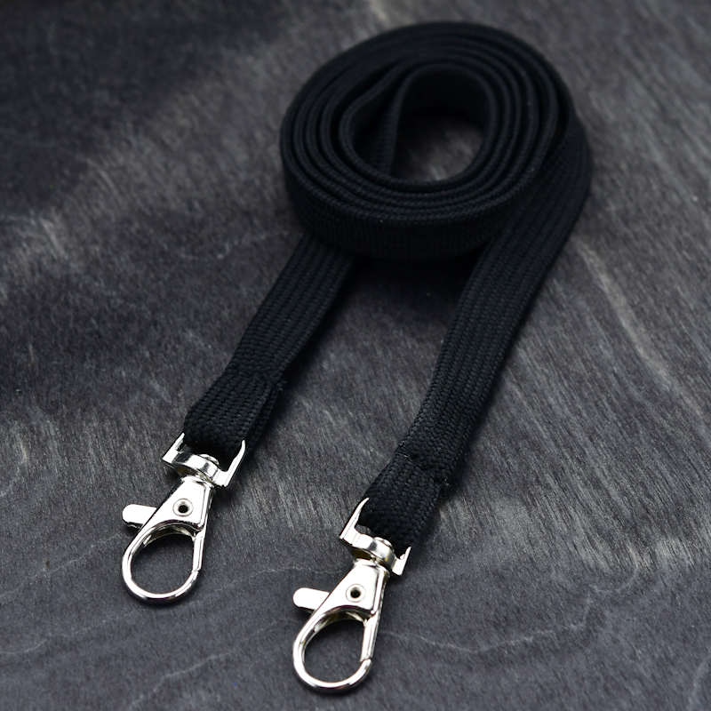 Musta Classic 10mm kaulanauha Kahdella papukaijaklipsillä